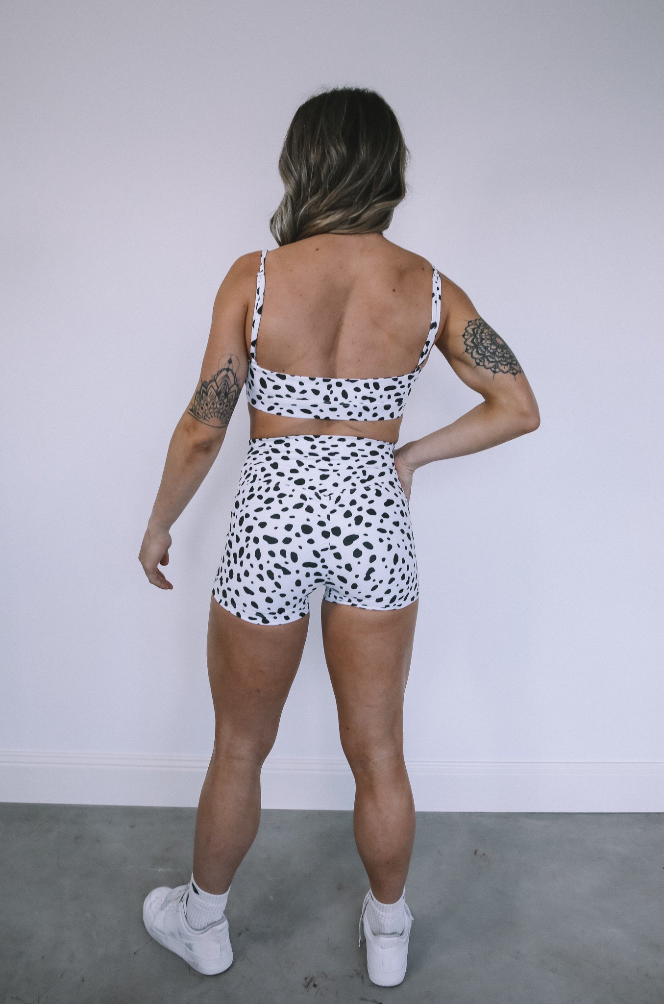 White Dalmatian Scrunch Bum Booty Shorts